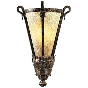 Maitland-Smith Eggshell Shade and Textured Iron Sconce by Maitland-Smith