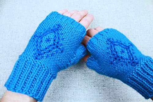 Anna's Fingerless Gloves, blue snowflake embroidered fingerless gloves inspired by Disney's Frozen princess Anna, light mittens for costume, Hipster Anna