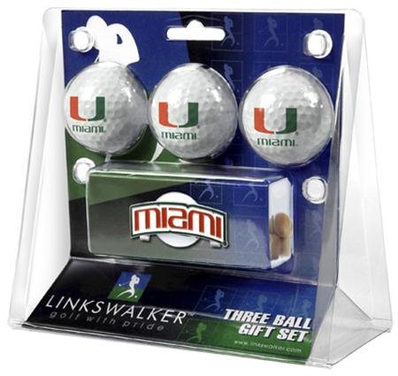 Miami Hurricanes Um Ncaa Slider Hat Clip 3 Golf Ball Gift Packs