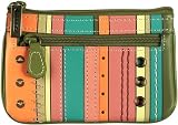 Fossil Womens Small Leather - Color of Money Coin Purse (Color: Stripe)