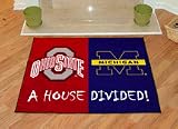 Ohio State Buckeyes and Michigan Wolverines 34 x 44.5 House Divided Mat
