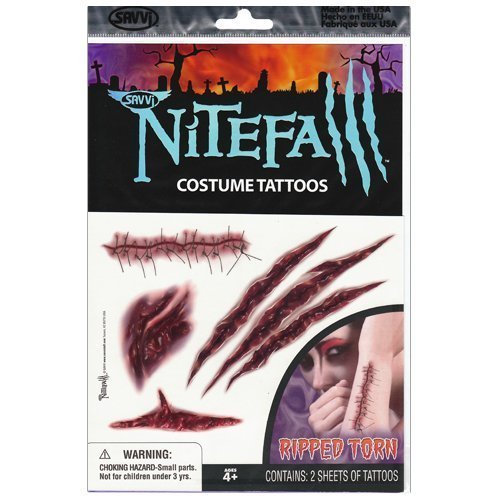 Ripped Torn Nitefall Costume Tattoos