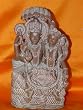 Vishnu & Lakshmi Statue Ananta Sesha Hindu Gods Pink Stone Sculpture 8 Inch