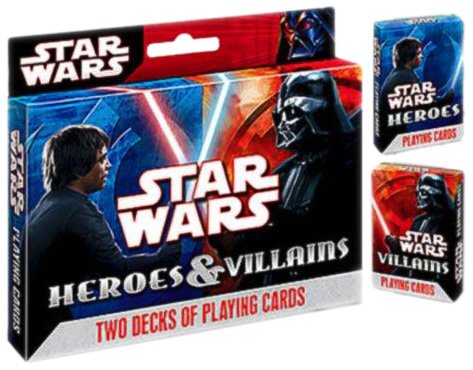 Star Wars Heroes and Villians Poker Size Playing Cards 2-Decks Star Wars Heroes and Villians Poker Size Playing Cards 2-Decks