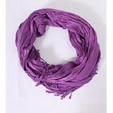 Sheer Purple Fashion Scarf with Tassels