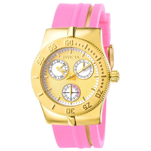 Invicta Women's 5919 Lady Wildflower Collection Gold-Tone Stainless Steel Pink Watch