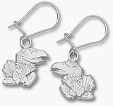 Kansas Jayhawks 7/16 Modeled Jayhawk Dangle Earrings - Sterling Silver Jewelry