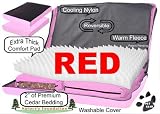 Pet Gear Nature's Foundation Dog Bed - Orthopedic Foam Pad - Excellent Support System - Reversible, Washable, Attractive - SMALL - Red
