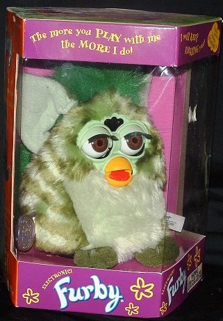 Furby Model 70-800 Green Striped Frog Electronic Furbie