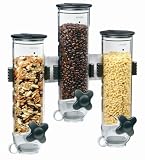 Zevro WM300 Indispensable SmartSpace Wall Mount Triple Dry-Food Dispenser