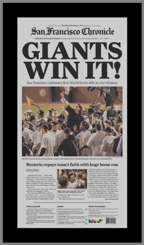 San Francisco Giants - Chronicle - World Series 2010 - Wood Mounted Newspaper Print