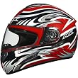 AFX Multi Adult FX-100 Street Bike Motorcycle Helmet w/ Free B&F Heart Sticker Bundle - Red