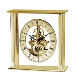 Acctim 36508 Malvern Skeleton Movement Table Clock, Gold
