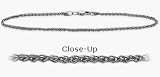 14 Karat White Gold 10 Inch Wheat Style Anklet