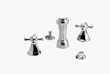 Jado - 818 Series Cross 3 Hole Bidet Set - Brushed Nickel Finish