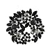 Silvertone Jet Black 2" Rhinestone Wreath Brooch Pin