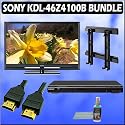 Sony Bravia Z-Series KDL-46Z4100B 46in. 1080P Black LCD TV + Sony DVD Player w/ Wall Mount Accessory Kit