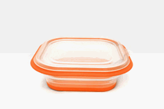FoldTuk Orange 4 Cup Square Bakeware and Storage Container