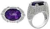 18K White Gold Ladies Diamond / Amethyst Ring. Sized to order