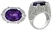18K White Gold Ladies Diamond / Amethyst Ring. Sized to order