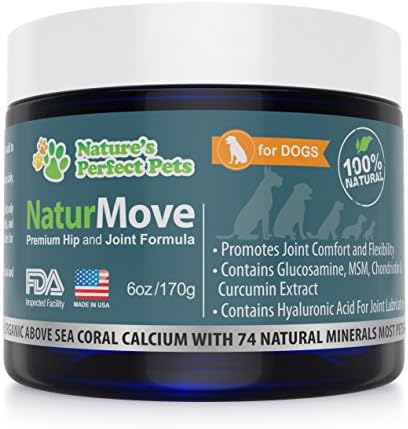 Glucosamine for Dogs Advanced Joint &amp; Hip Supplement 6 oz with MSM, Chondroitin, 74 Natural Minerals, Hyaluronic Acid, Highest Quality Dr Recommended Easy To Eat Powdered Formula - LIFETIME GUARANTEE