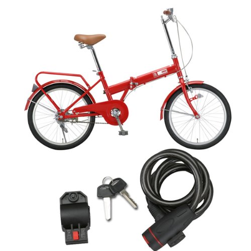 【Raychell】レイチェル OF-20R 折り畳み自転車【6カラー展開】＋コイルワイヤー錠２点セット