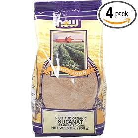 NOW Foods Sucanat�, Organic, 32 Ounce Bags (Pack of 4):  Grocery &amp; Gourmet Food