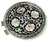 Handmade mother of pearl handbag double mirror, black dangcho