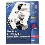 AVERY-DENNISON / Cd/dvd label/jewel case insert combo sheets, laser, 20 labels & inserts/pack / AVE5696 / Sold as 1 Pack / Mfr Part # 5696 \*/ Cd/dvd label/jewel case insert combo sheets, laser, 20 la