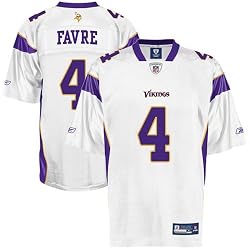 Reebok Minnesota Vikings Brett Favre Replica White Jersey