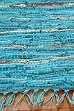 Homescapes Leather Glitter Runner – Turquise and Gold – 66 x 200 cm