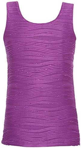 Lipstik Big Girls Purple Glitter Wavy Pattern Trendy Casual Tank Top 10