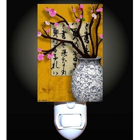 Oriental Cherry Blossoms Decorative Night Light