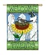 Welcome Friends Silk Reflections Garden Size Flag