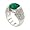 Classic & Streamlined - Engagement Ring with Emerald CZ & White Pavé size 5