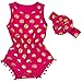 Jastore® Baby Girls' Cotton Gold Dot Romper Summer Jumpsuit with Headband