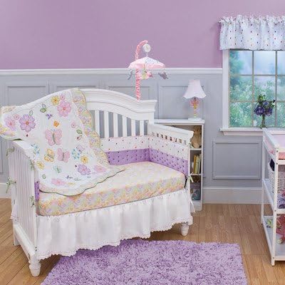 Butterfly Garden 3 Piece Crib Bedding Set
