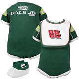 Dale Earnhardt Jr. Green Newborn Speedway Mesh Bib & Booties Set