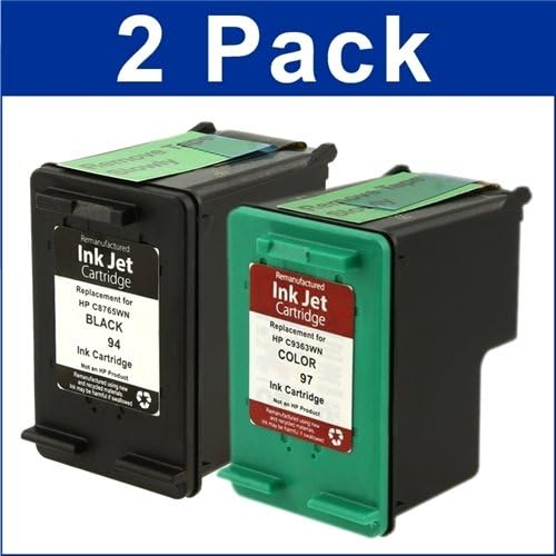 wirelesspug Remanufactured Ink Cartridge Replacement for HP HP 97 COLOR INK CARTRIDGE ( Black,Tri Color , 2-Pack )