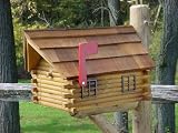 Cedar Log Cabin Mailbox
