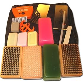  RaceWax Deluxe Ski Tuning Kit + Wax + 3 Brush Kit