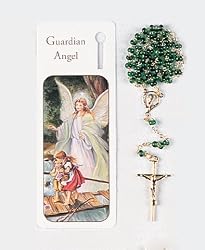 Bookmark Rosary - Guardian Angel - Bookmark and Full 14" Rosary - Exclusively from the Studios of Cromo NB (Milano, Italy)