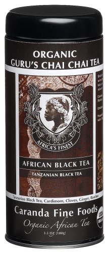 Caranda Fine Foods African Black Tea, Organic Guru's Chai Chai Spiced Tea, 3.5-Ounce Tins (Pack of 4)
