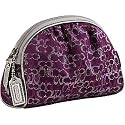 AUTHENTIC COACH LUREX SIGNATURE COSMETIC CASE 42038 (Plum)