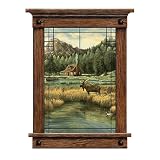Arts & Crafts Window - Moose Log Cabin Lodge Lake View
