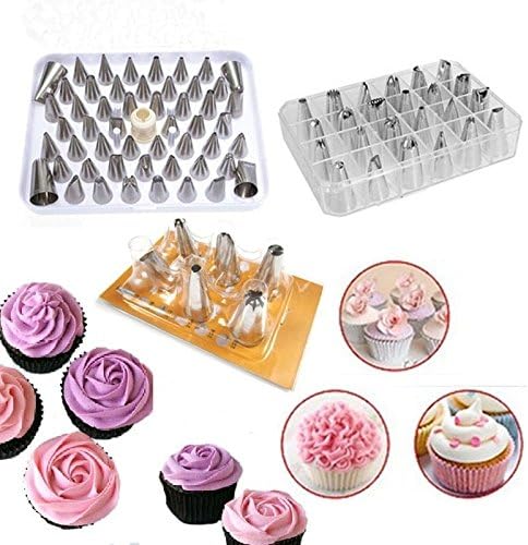 24 Pcs Icing Piping Nozzles Pastry Tips Cake Sugarcraft Decorating Tool Set (Color: Silver)