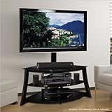 IMAGE OF Bello Triple Play Universal TV Stand AV System with Swivel TV Mounting in Black