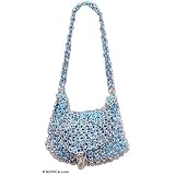 Soda pop-top handbag, 'Turquoise Spark'