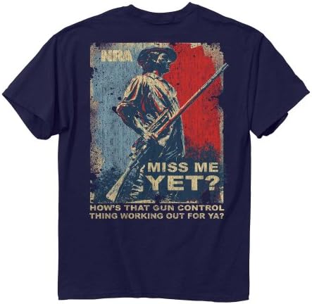 Buck Wear Men's "NRA Miss Me Yet?" T-Shirt, X-Large, Navy
