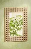 Wandspiegel, 50x70, Gitterdesign, Walnuss Holz Spiegel